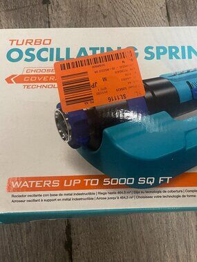 Aqua Joe Turbo Oscillating Lawn Sprinkler, Range & Flow Control, 5,000 Sq.
